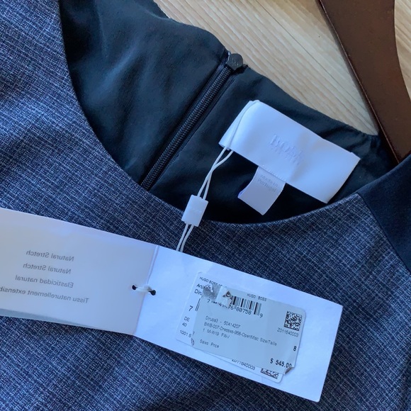 Hugo boss made in Portugal size 8 textured short sleeve crew neck sheath dress - Picture 14 of 17
